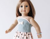 18 Inch Doll Clothes - Blue Denim Corset Skirt for American Girl Doll Denim Clothes