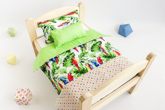 18 Inch Doll Bedding Set Fits American Girl Doll Tropical Etsy