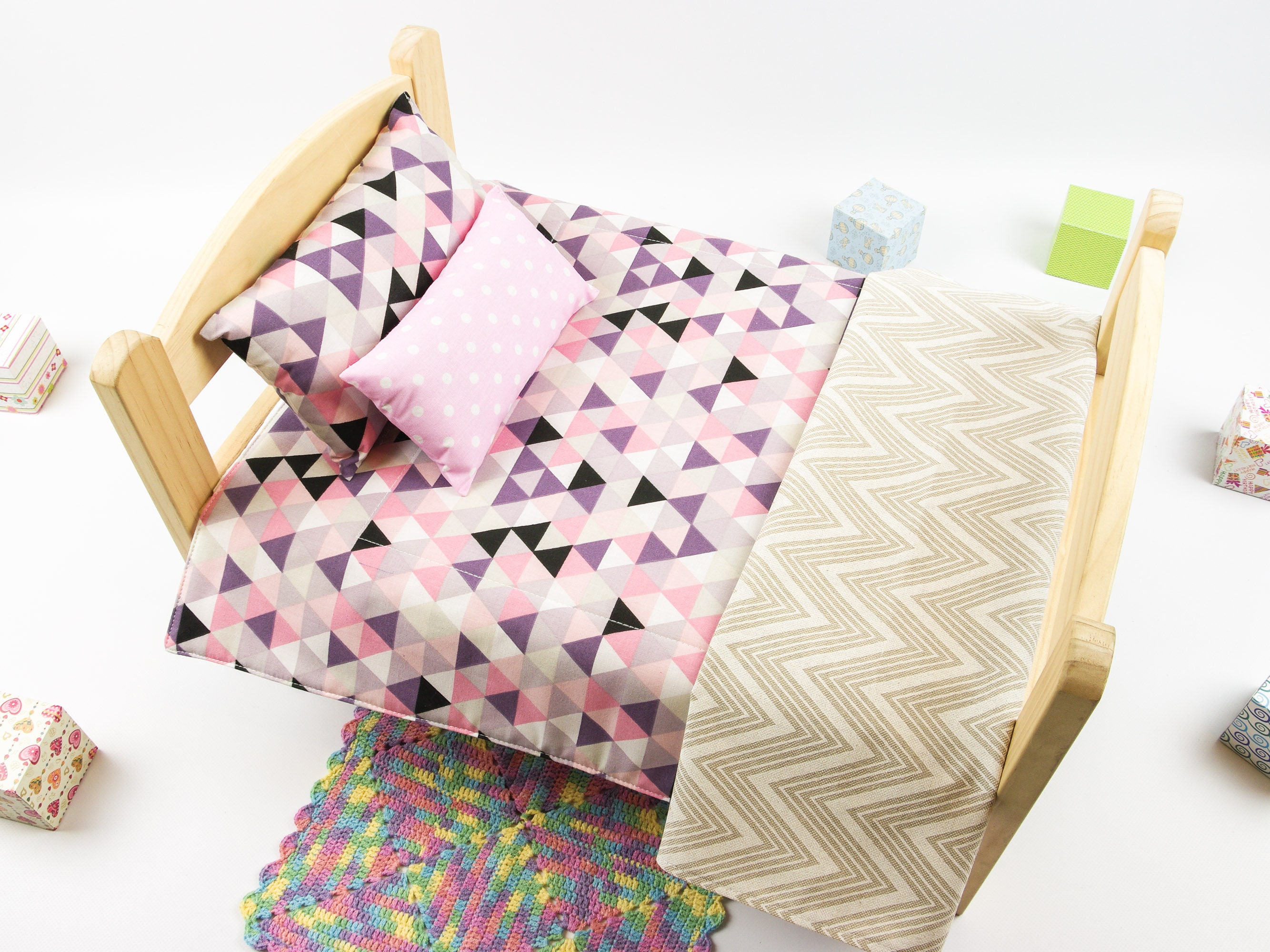 Doll Bedding Set for IKEA Bed Pink Bedding for 18 Inch Doll Etsy