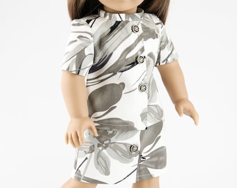 18 Inch Doll Clothes: Floral Jacket & Skirt Set