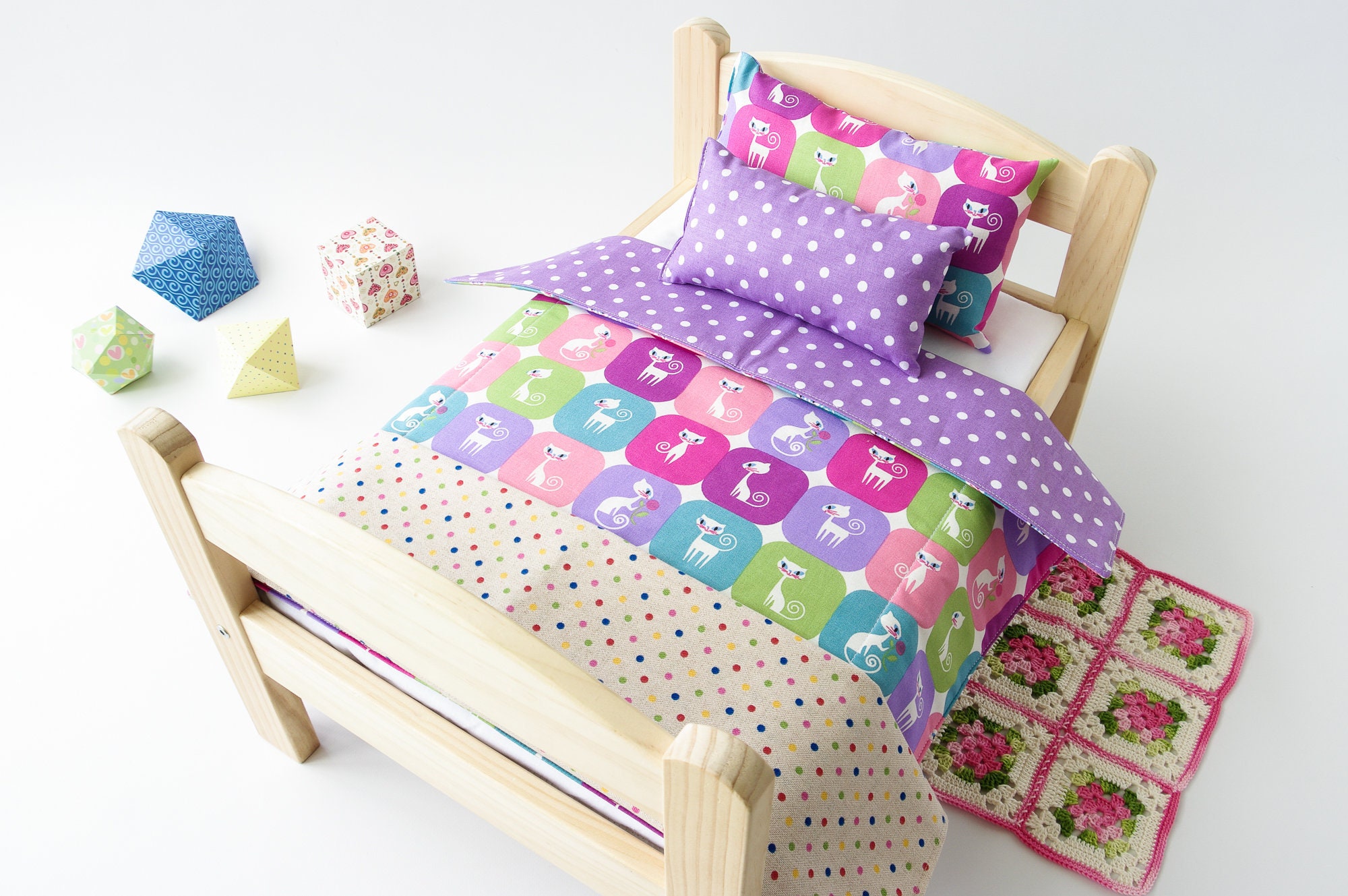 18 Inch Doll Bedding Ikea Doll Bed American Girl Doll Bed Set Print With Kittens