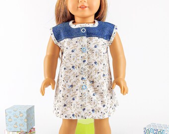 18 Inch Doll Clothes: Summer Dress & Denim Cap Set