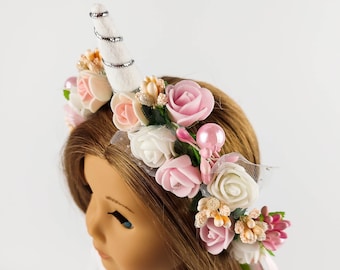 Unicorn wreath for American Girl Doll, 18 inch doll clothes, Unicorn headband, Christmas gift