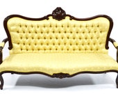 Antique sofa with matching pair of armchairs, Louis XV style