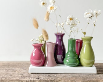 Mini Vasen | Blumen | Keramik | gedeckter Tisch | bunt | Geschenk | Blumenstrauß