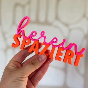 Hereinspaziert Schriftzug 3D Druck, moderne Deko für dein Zuhause