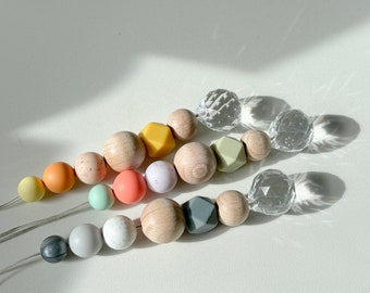 Colorful sun catchers with wooden beads | Suncatcher | Pearls | Crystal | Rainbow
