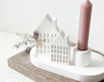 House decoration set with candlestick | Lighthouse | | Decoration | Scandi | minimal | village | Set | cottage | Decoration | hyggelig