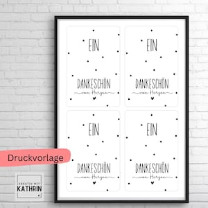 Ein riesen Dankeschön Karte zum Ausdrucken Druckvorlage