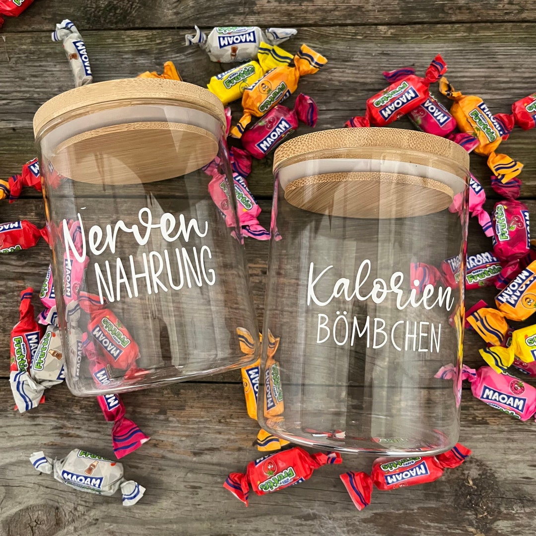 Vorratsdose mit Spruch und Bambusdeckel Nervennahrung Etsy.de
