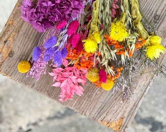 Kunterbunter Trockenblumen Mix | zum dekorieren oder direkt zum Kranz binden Kranz