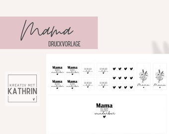 Mom you are wonderful | Banderole and gift tags to print | Print template