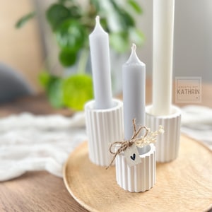 Candlestick set | grooves | Scandi | minimal | Raysin | stick candle holder | Decoration | hyggelig