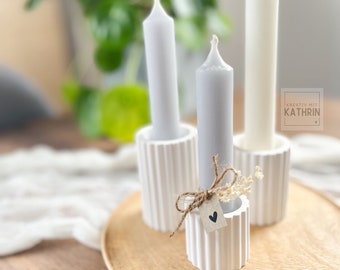 Candlestick set | grooves | Scandi | minimal | Raysin | stick candle holder | Decoration | hyggelig