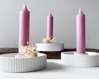 Kalle | Candle bowl with grooves | Candle plate | Candlestick | Candle holder | Scandi | Nordic