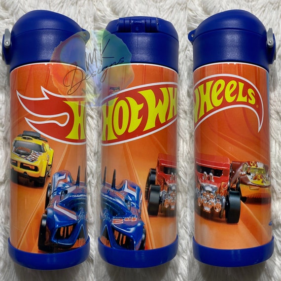 Hot Wheels Custom & Personalized 12 Oz Kids Water Bottle 