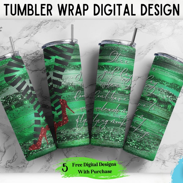 Ruby Slippers 20 oz Skinny Tumbler Wrap, Flying Monkeys Sublimation Design, Wizard of Oz PNG Digital Download