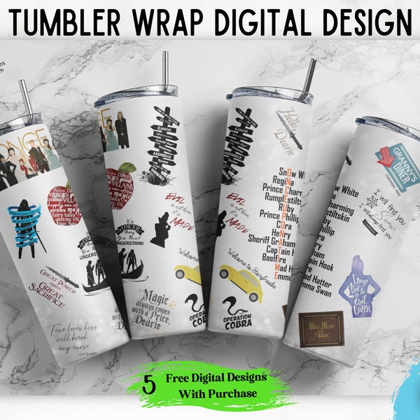 Once Upon A Time Skinny Tumbler Wrap Sublimation Design, OUAT PNG Digital Download