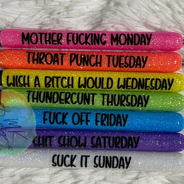 Day of the Week Personalized Pens Etsy