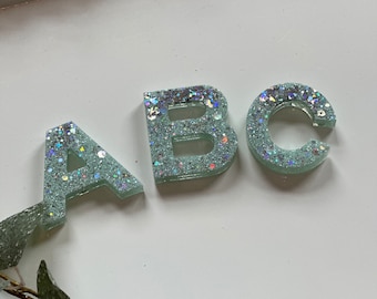Glitter Resin Alphabet Fridge Magnets - Homeschool Learning Gift