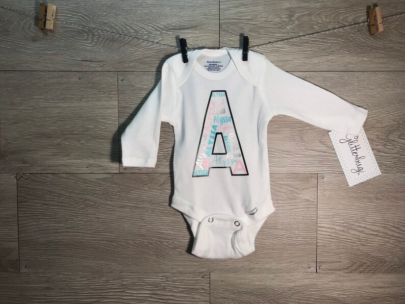 baby boy monogram onesie