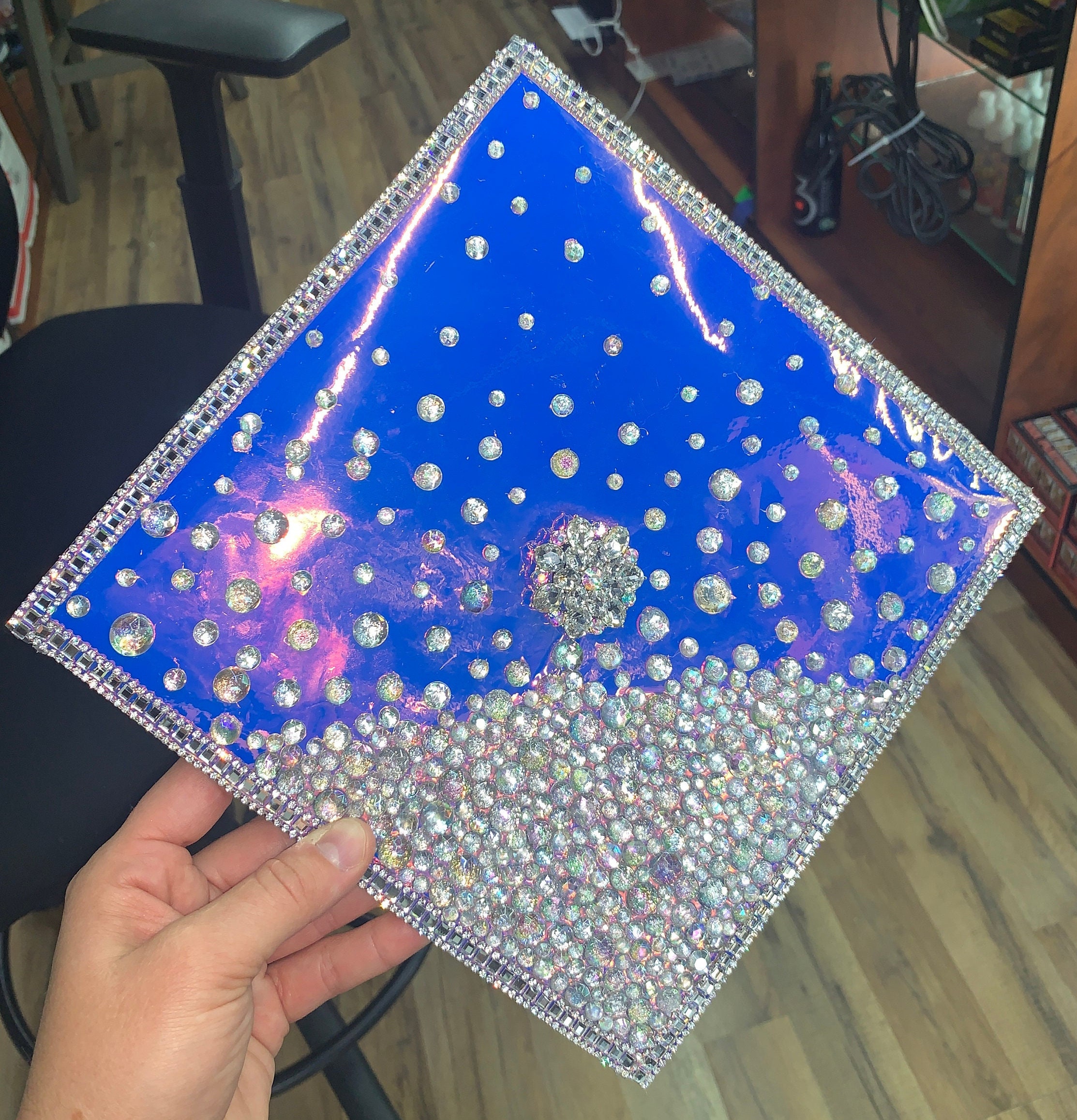 Bling Graduation Cap Topper, Holographic Rhinestone Grad Cap ...