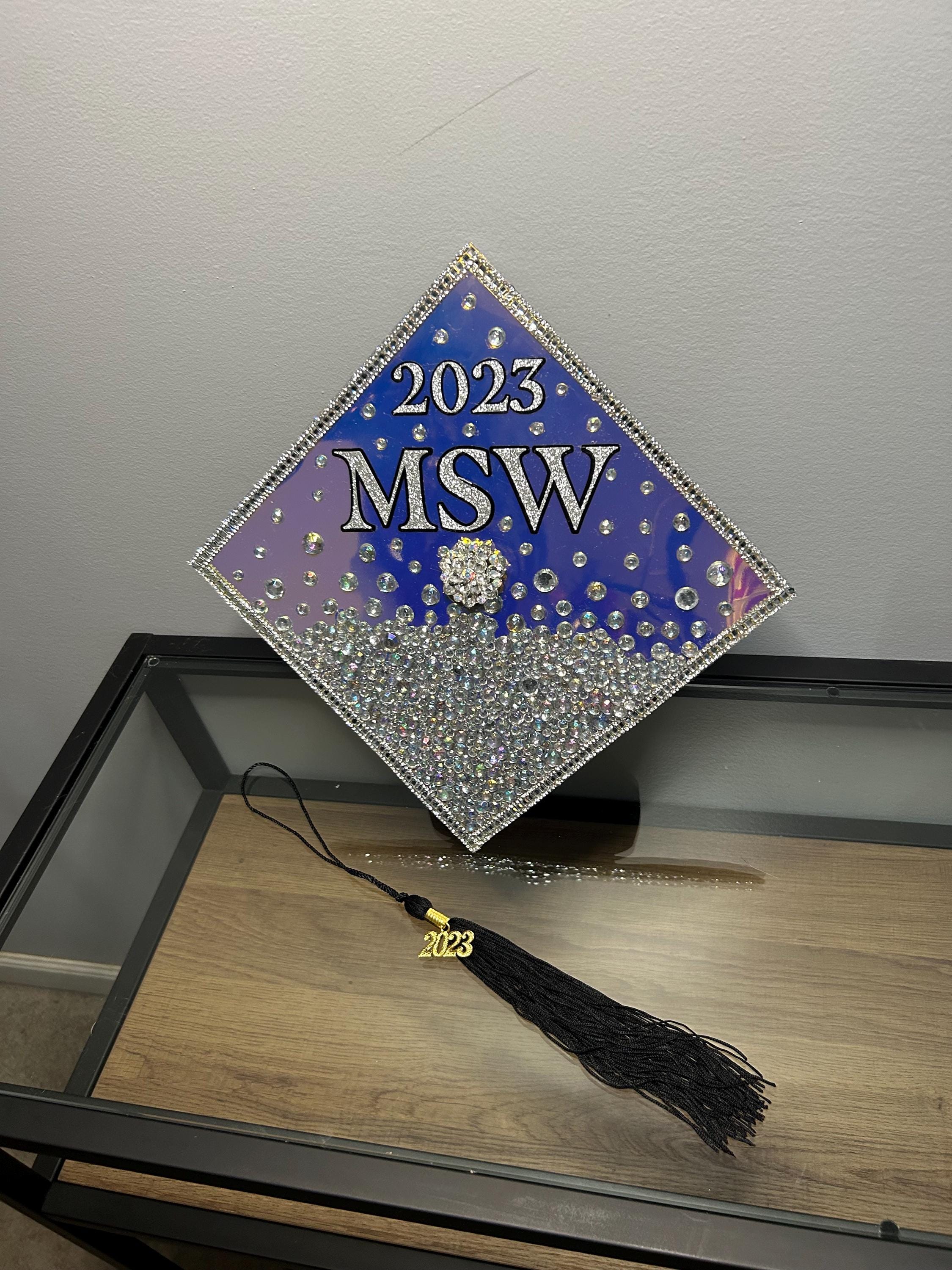 Holographic Graduation Cap, Bling Rhinestone Grad Cap, Personalized ...
