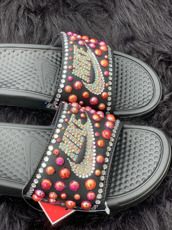 black nike with rose gold swoosh