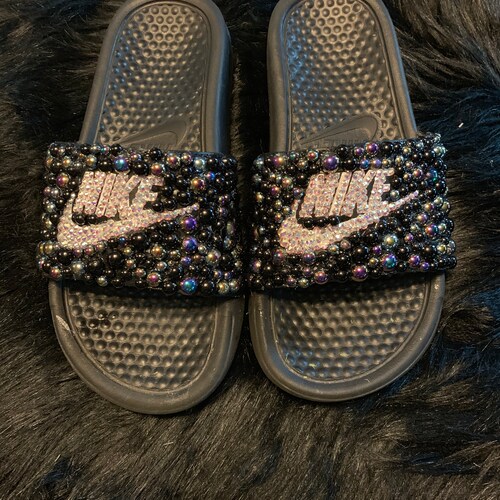 nike rhinestone slides