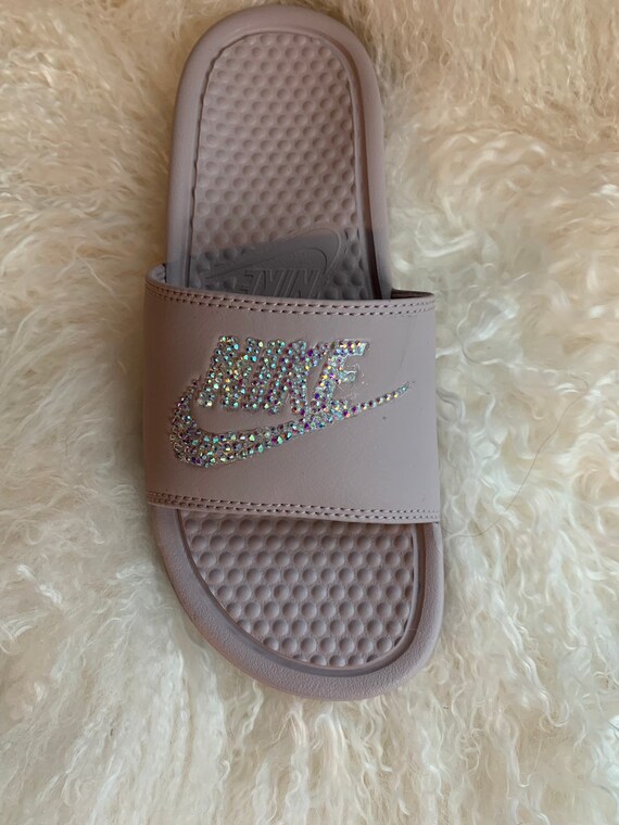 mauve nike slides