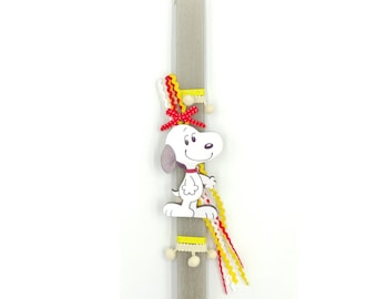 Greek Easter Candle  Wooden SNOOPY - Aromatic Lampada - Easter Gifts - Orthodox Easter Candles Handmade Lampades