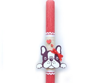 Lambada Easter Greek Easter Candle Girl Dog- Aromatic Lampada - Easter Gifts - Orthodox Easter Candles Handmade Lampades