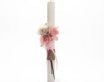 Handmade Greek Easter Candle – Floral Bouquet, Aromatic Lampada