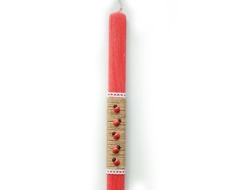 Greek Easter Candle Ladybugs - Aromatic Lampada - Easter Gifts - Orthodox Easter Candles Handmade Lampades