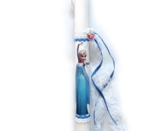 Lambada Easter Greek Easter Candle Elsa Frozen - Aromatic Lampada - Easter Gifts - Orthodox Easter Candles Handmade Lampades
