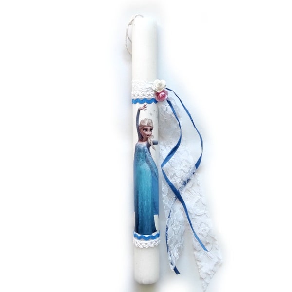 Lambada Easter Greek Easter Candle Elsa Frozen - Aromatic Lampada - Easter Gifts - Orthodox Easter Candles Handmade Lampades