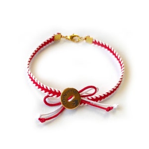 2025  Martis Bracelet  button and a swallow/  Greek Traditional Martaki, March Bracelet / Spring Bracelet  / Friendship Bracelet