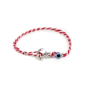 2025  Martis Bracelet  Metallic Silver Plated Anchor / Greek Traditional Martaki, March Bracelet / Spring Bracelet  / Friendship Bracelet