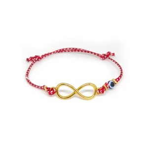 2025  Martis Bracelet with Gold Infinity & Evil Eye / Greek Traditional Martaki, March Bracelet / Spring Bracelet  / Friendship Bracelet