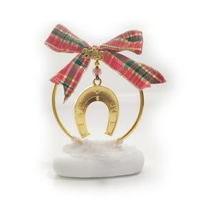Gouri 2025 Christmas Lucky Charm, Marble & Golden Horseshoe / Gouria for good luck / Greek Gouri / Greek lucky charm