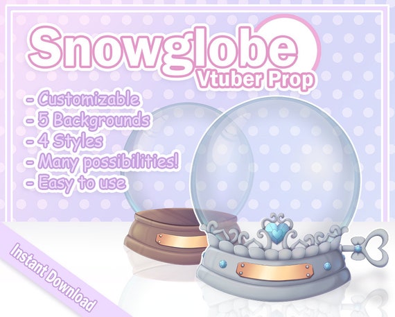 Cute Aesthetic Snowglobe / Music Box - Vtuber Prop / Asset / Overlay for Twitch and Youtube - Phototshop Anime Cartoon Mockup