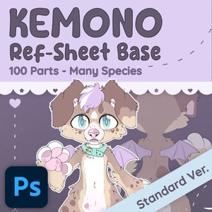 Baza arkuszy informacyjnych Furry Kemono - Anthro Animal Character Creator - 100 części w standardowym opakowaniu
