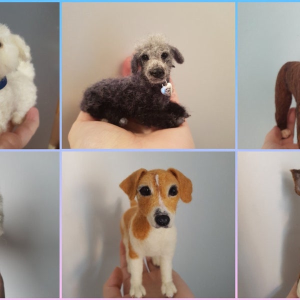 Needlefelt Dog Sculpture, pet portrait, mini me, custom made OOAK, gift, xmas