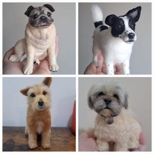 Needlefelt Dog Sculpture, pet portrait, mini me, custom made OOAK, gift, xmas