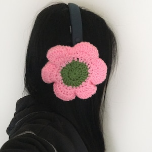 Flower Crochet Headphone Covers: Custom Handmade Headset Accessory, Multiple Colors
