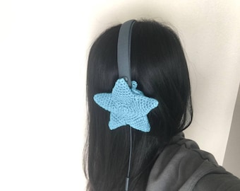 Star Crochet Headphone Covers: Custom Handmade Headset Accessory, Multiple Colors