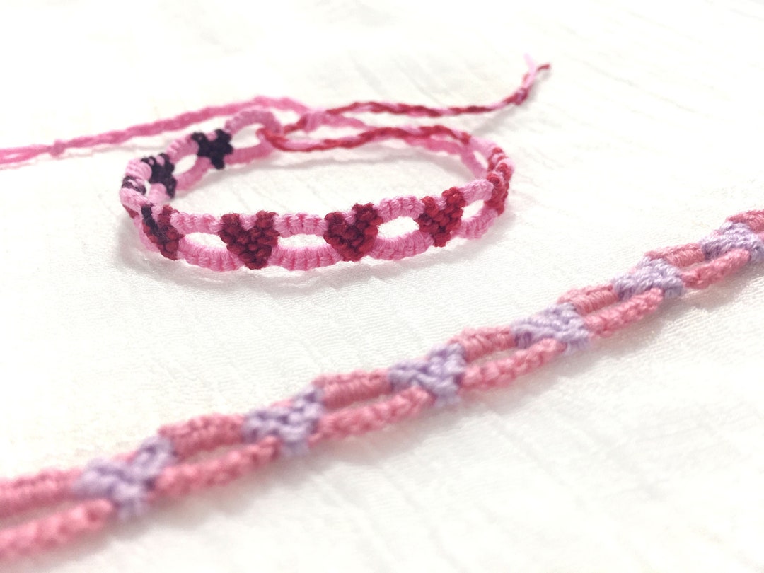 Heart Chain Friendship Bracelet Classic Matching Rose and - Etsy