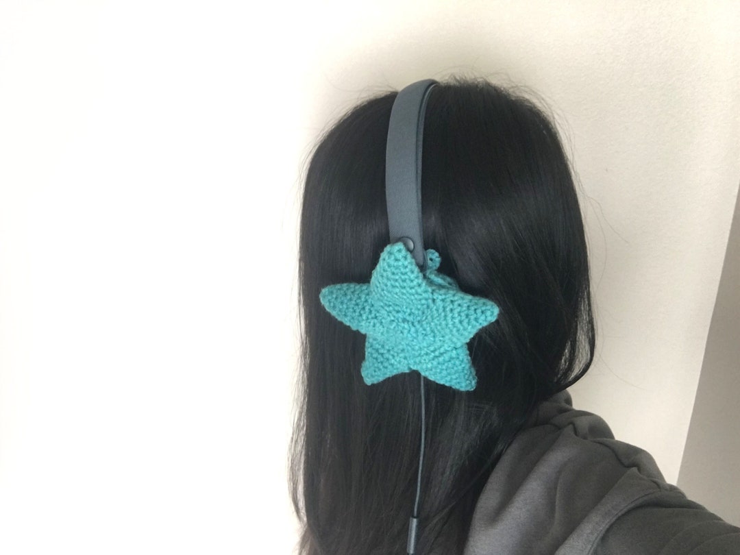 Star Crochet Headphone Cover Multiple Colors Available Custom Made to