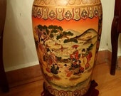 Vase Japanese Antique Japan Vintage Cloisonne Satsuma Enamel Meiji Signed Porcelain Hand Painted Pair Pottery Fine 3 1 Period Tall