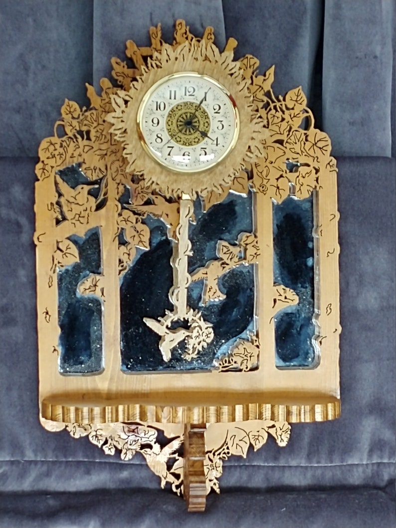 Hummingbird Wooden Wall Clock Etsy